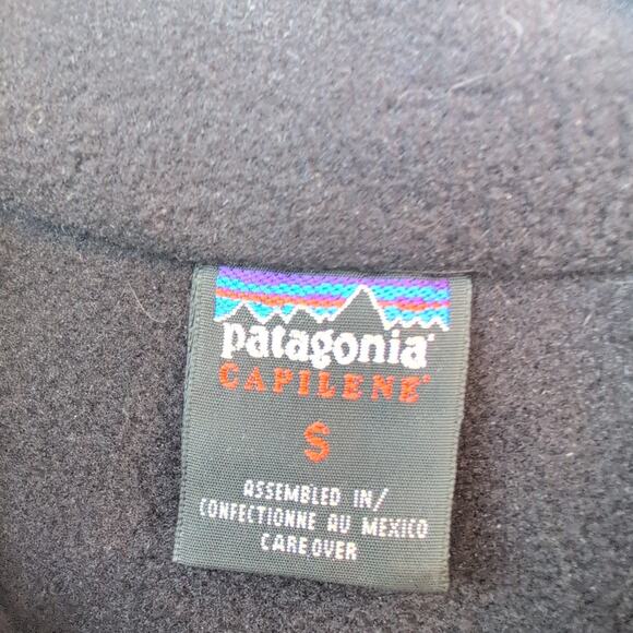Vintage Patagonia Capilene Fleece Quarter Zip Women's Small Black GorpCore - Picture 2 of 8